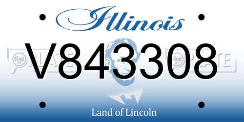 V843308 Illinois License Plate