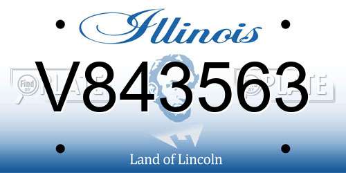 V843563 Illinois License Plate
