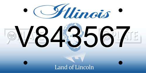 V843567 Illinois License Plate
