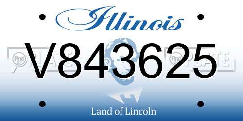 V843625 Illinois License Plate