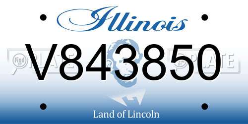 V843850 Illinois License Plate