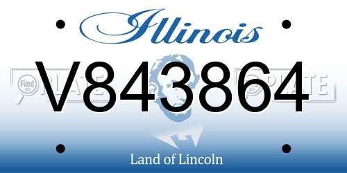V843864 Illinois License Plate