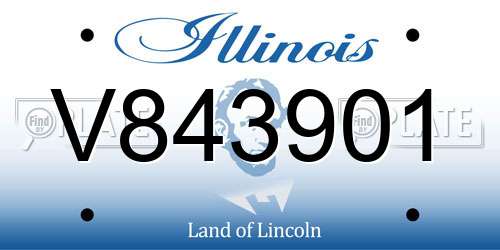 V843901 Illinois License Plate