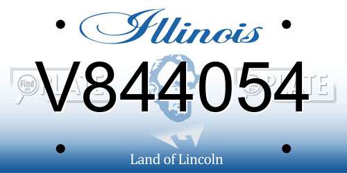 V844054 Illinois License Plate