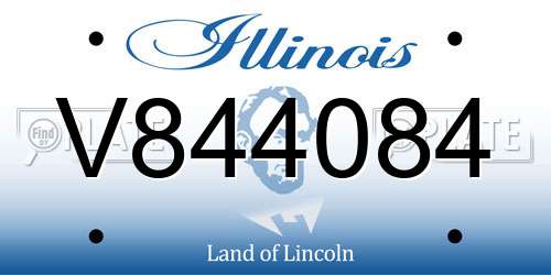 V844084 Illinois License Plate