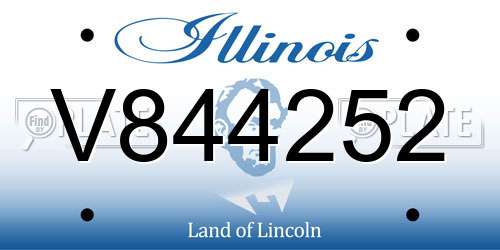 V844252 Illinois License Plate