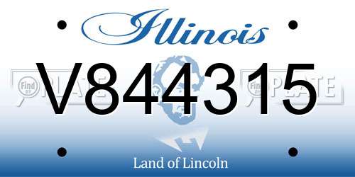 V844315 Illinois License Plate