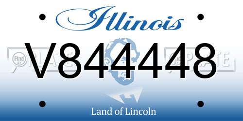 V844448 Illinois License Plate