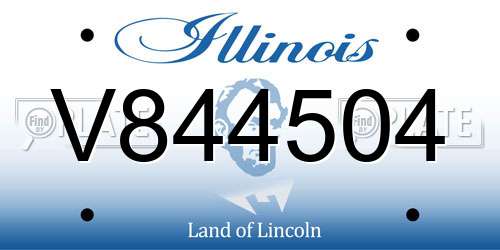 V844504 Illinois License Plate