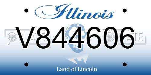 V844606 Illinois License Plate