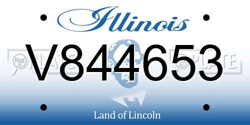 V844653 Illinois License Plate