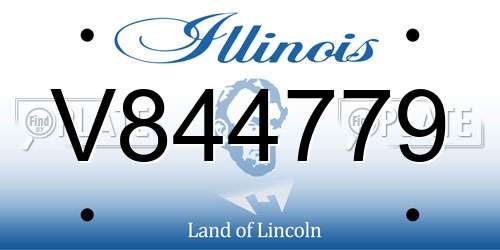 V844779 Illinois License Plate