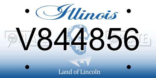 V844856 Illinois License Plate