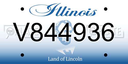 V844936 Illinois License Plate