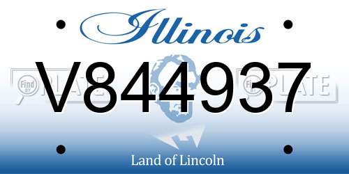 V844937 Illinois License Plate