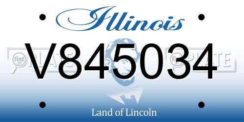V845034 Illinois License Plate