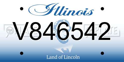 V846542 Illinois License Plate