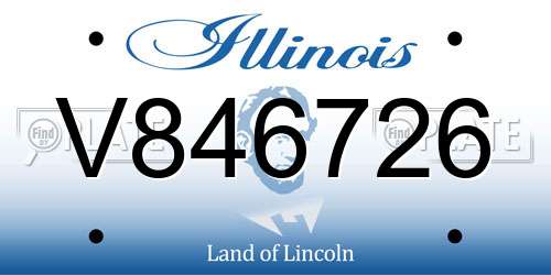 V846726 Illinois License Plate