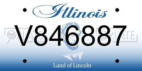 V846887 Illinois License Plate