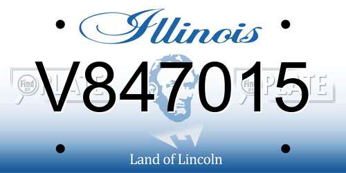 V847015 Illinois License Plate