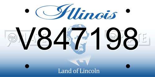 V847198 Illinois License Plate