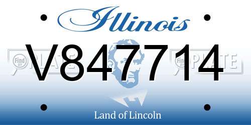 V847714 Illinois License Plate