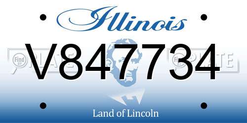 V847734 Illinois License Plate