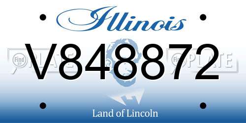 V848872 Illinois License Plate