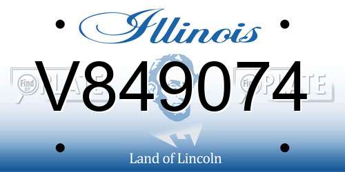 V849074 Illinois License Plate