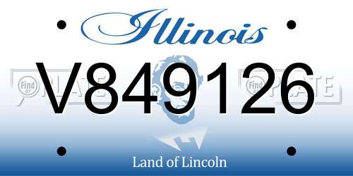 V849126 Illinois License Plate