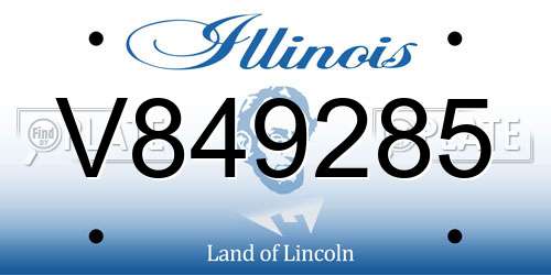 V849285 Illinois License Plate