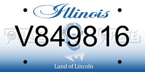 V849816 Illinois License Plate