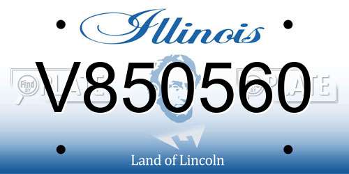 V850560 Illinois License Plate