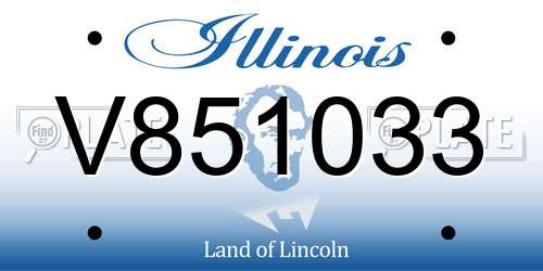 V851033 Illinois License Plate