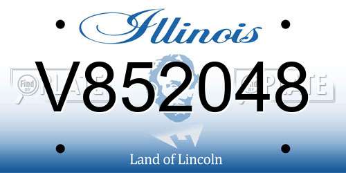 V852048 Illinois License Plate