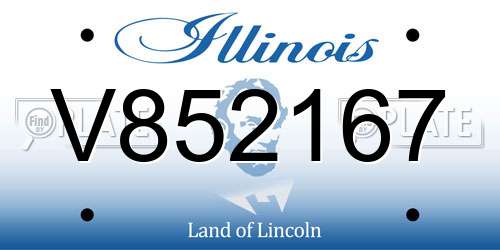 V852167 Illinois License Plate