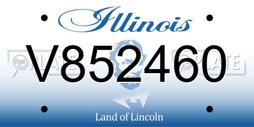 V852460 Illinois License Plate