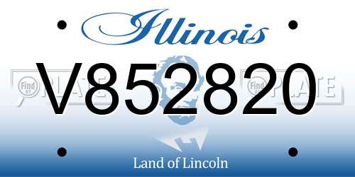 V852820 Illinois License Plate