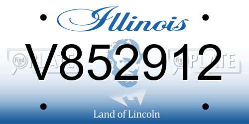 V852912 Illinois License Plate