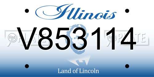V853114 Illinois License Plate