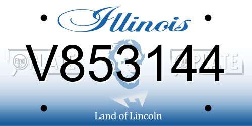 V853144 Illinois License Plate
