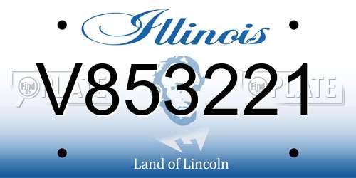 V853221 Illinois License Plate