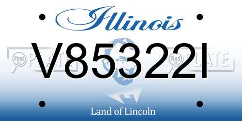 V85322I Illinois License Plate