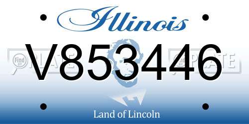 V853446 Illinois License Plate