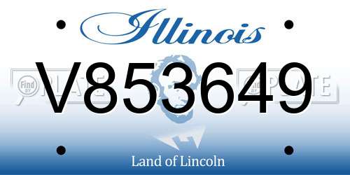 V853649 Illinois License Plate