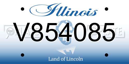 V854085 Illinois License Plate