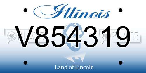V854319 Illinois License Plate
