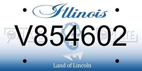 V854602 Illinois License Plate