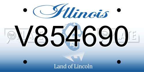V854690 Illinois License Plate