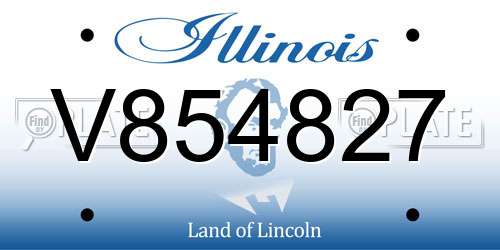 V854827 Illinois License Plate